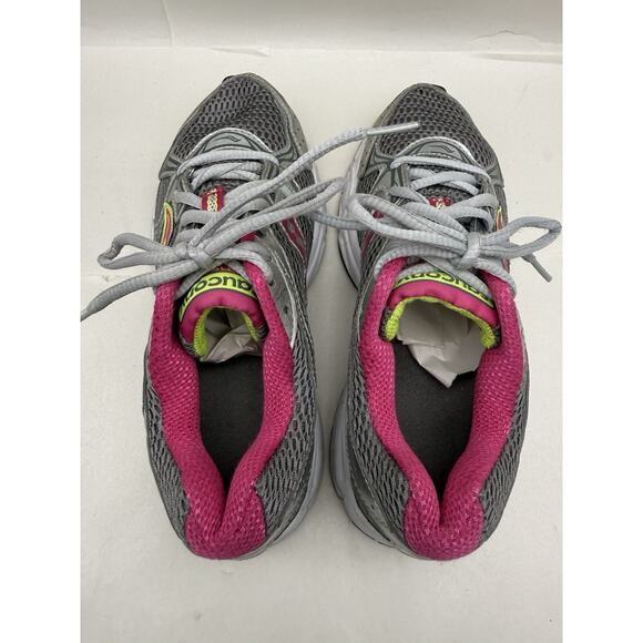 Saucony Women's Cohesion 6 Running Shoes Sneakers Size 7 Gray Pink Neon *USED... - Picture 6 of 16